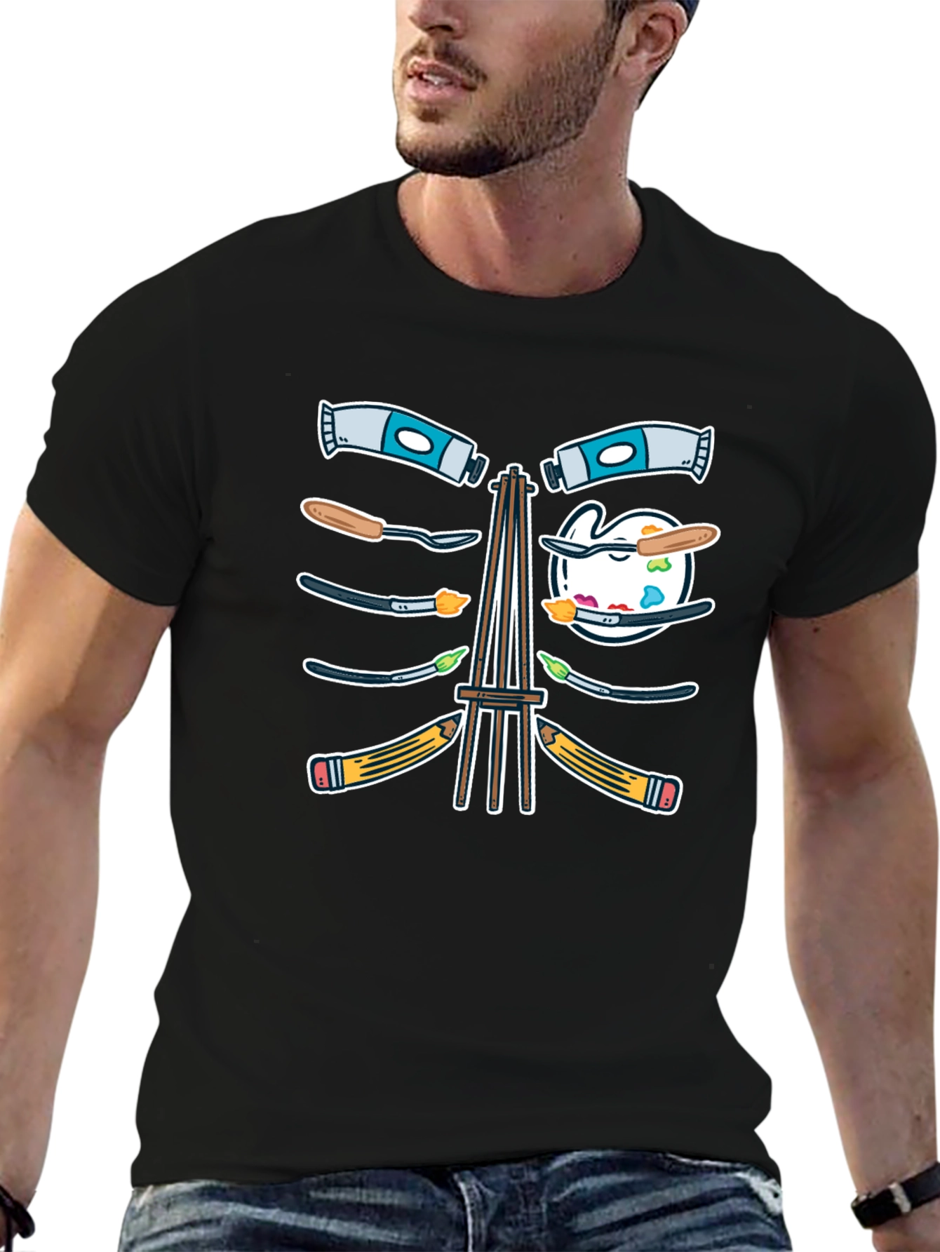 Artist Skeleton Rib Cage T-Shirt