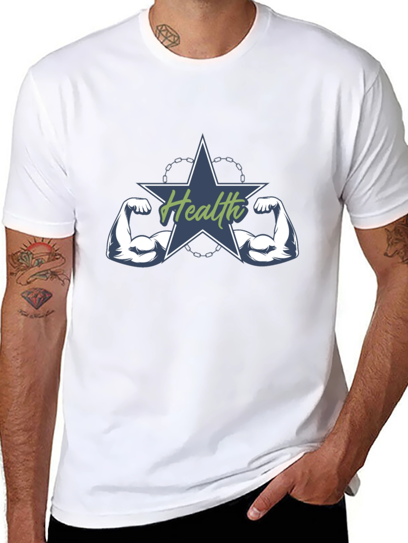 Health Star Graphic T-Shirt - Gym Fitness Tee