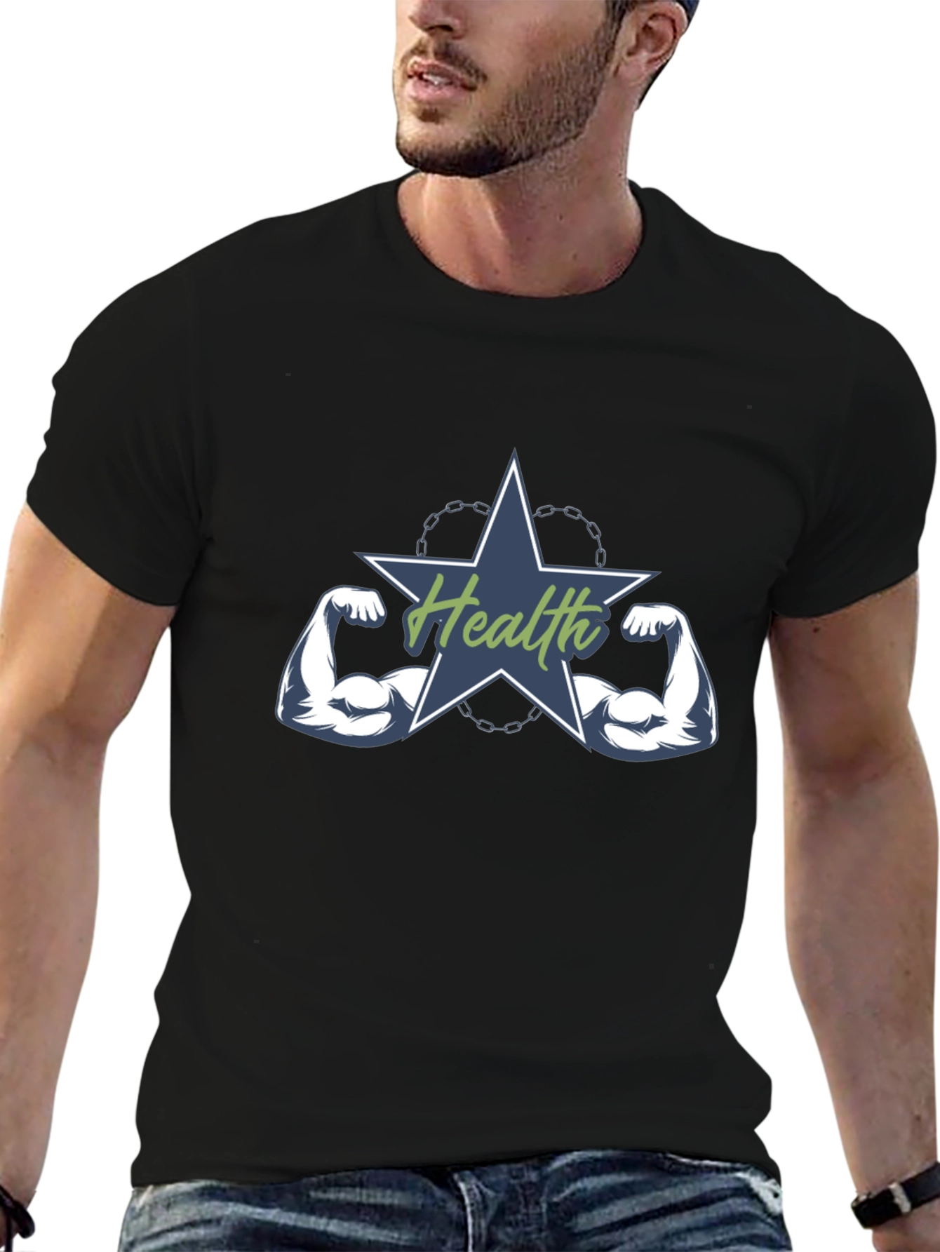 Health Star Graphic T-Shirt - Gym Fitness Tee