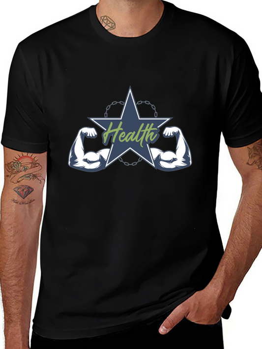 Health Star Graphic T-Shirt - Gym Fitness Tee