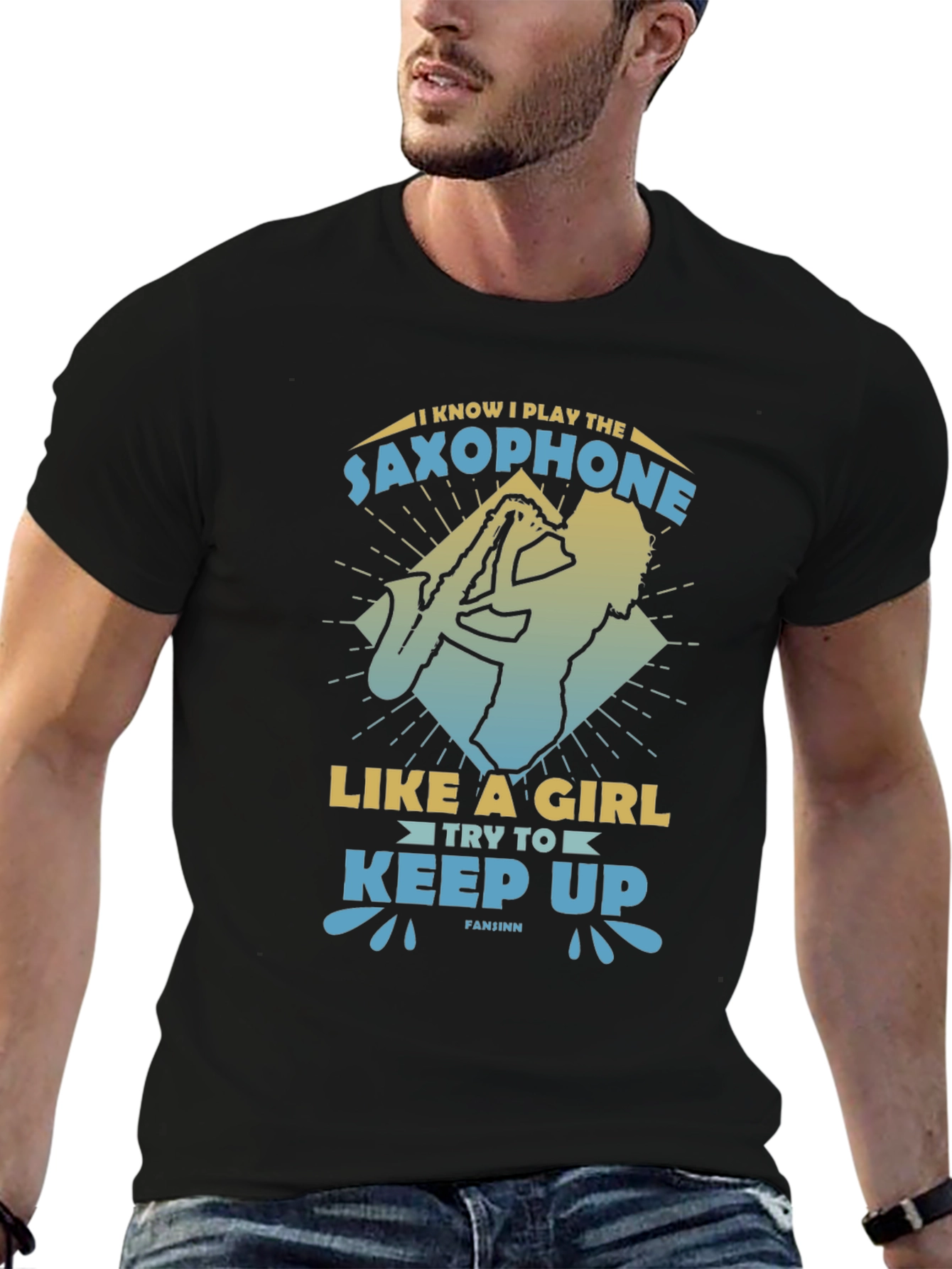 Saxophone Player Graphic Tee - Play Like A Girl