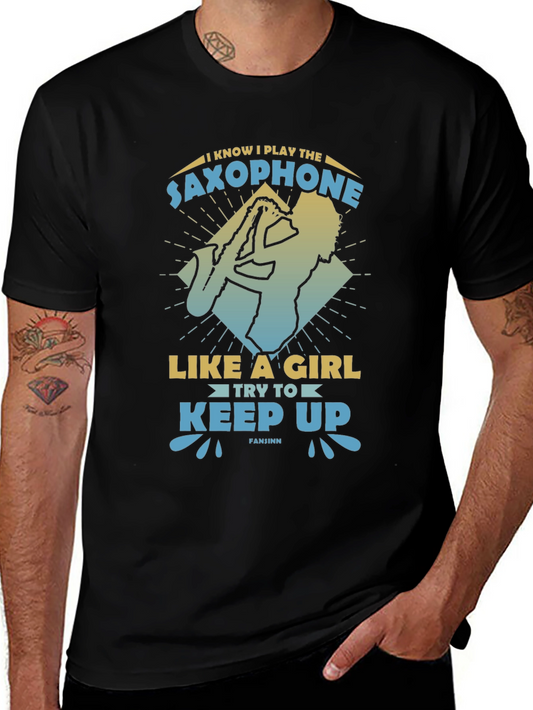 Saxophone Player Graphic Tee - Play Like A Girl