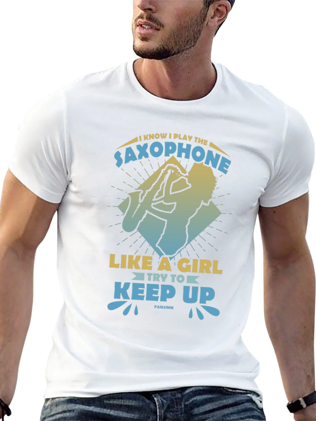 Saxophone Player Graphic Tee - Play Like A Girl