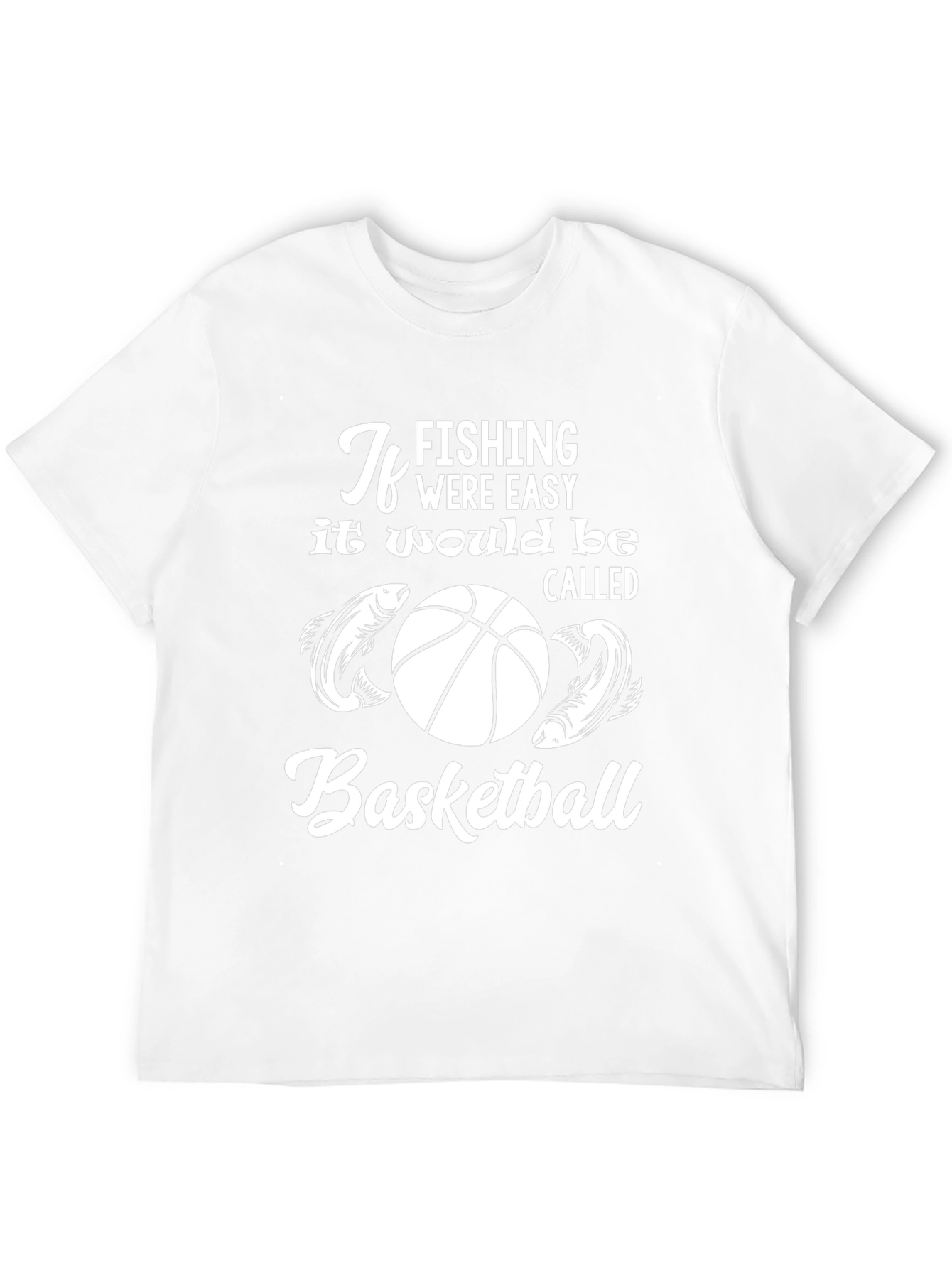 Fishing vs Basketball Funny Graphic Tee