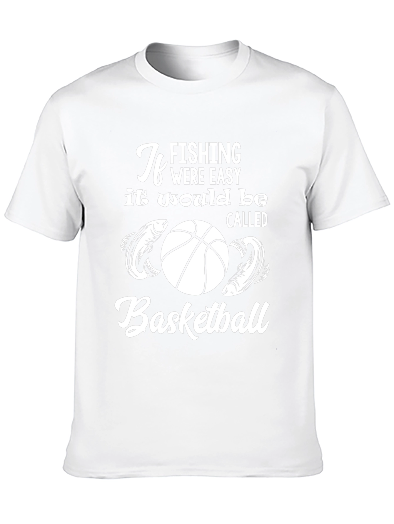 Fishing vs Basketball Funny Graphic Tee