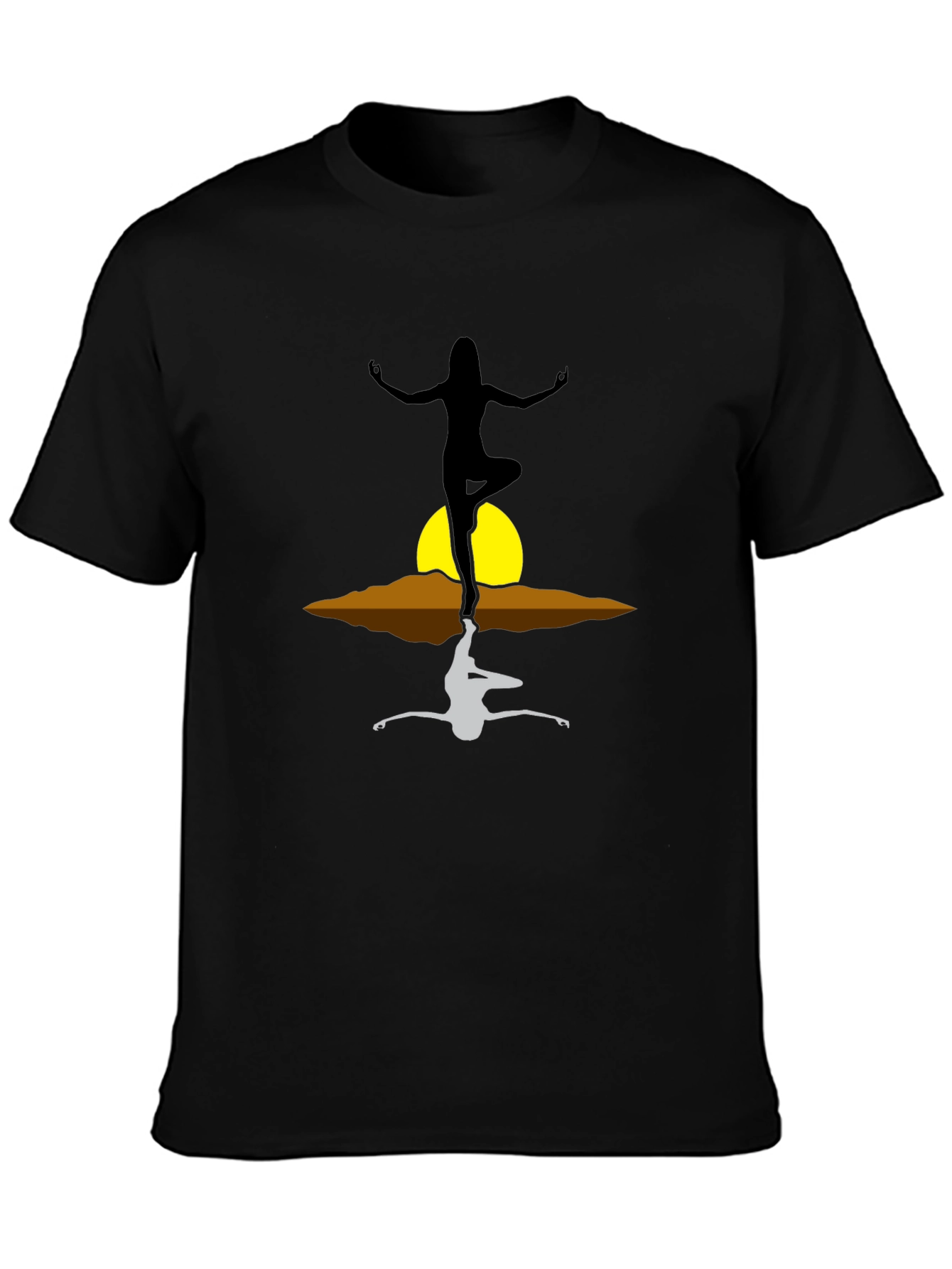 Yoga Reflection Graphic T-Shirt - Zen Style