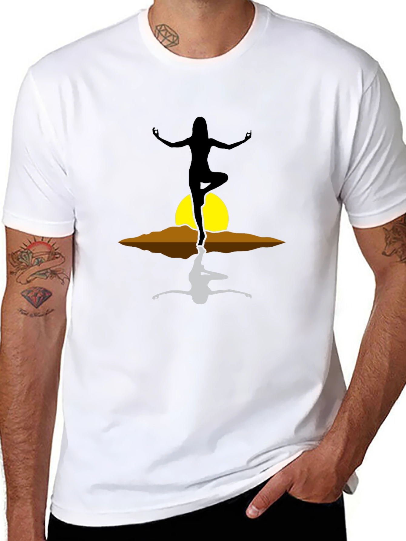 Yoga Reflection Graphic T-Shirt - Zen Style