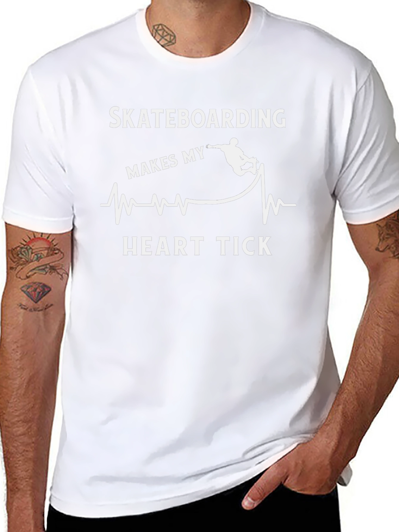 Skateboarding Heartbeat T-Shirt - Makes My Heart Tick