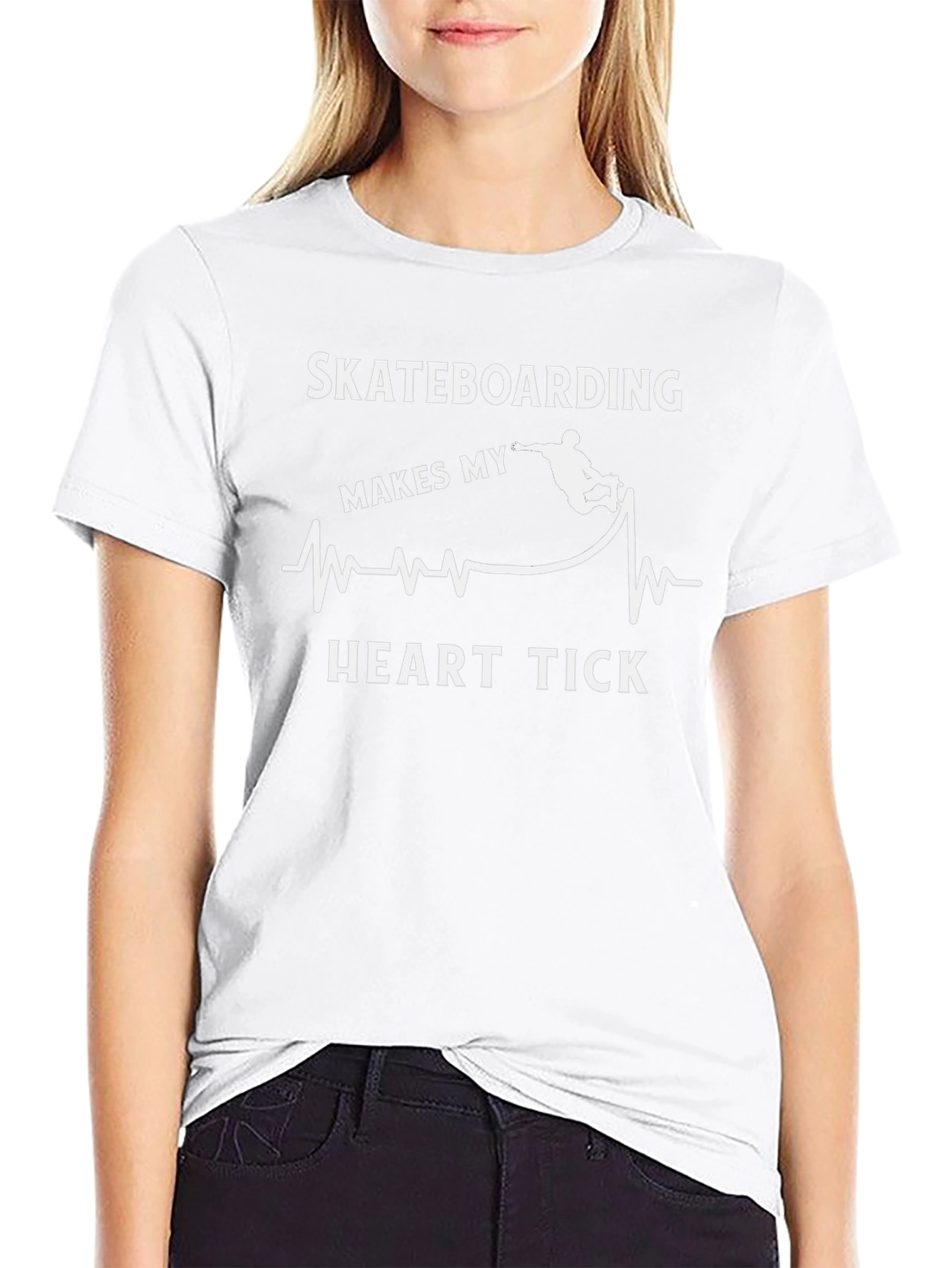 Skateboarding Heartbeat T-Shirt - Makes My Heart Tick