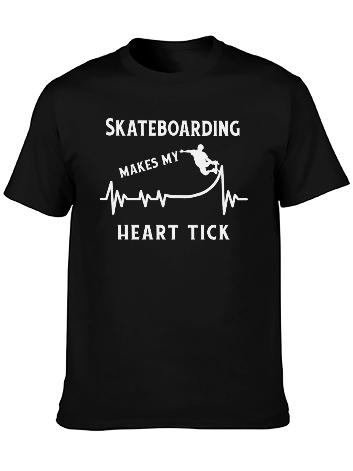 Skateboarding Heartbeat T-Shirt - Makes My Heart Tick