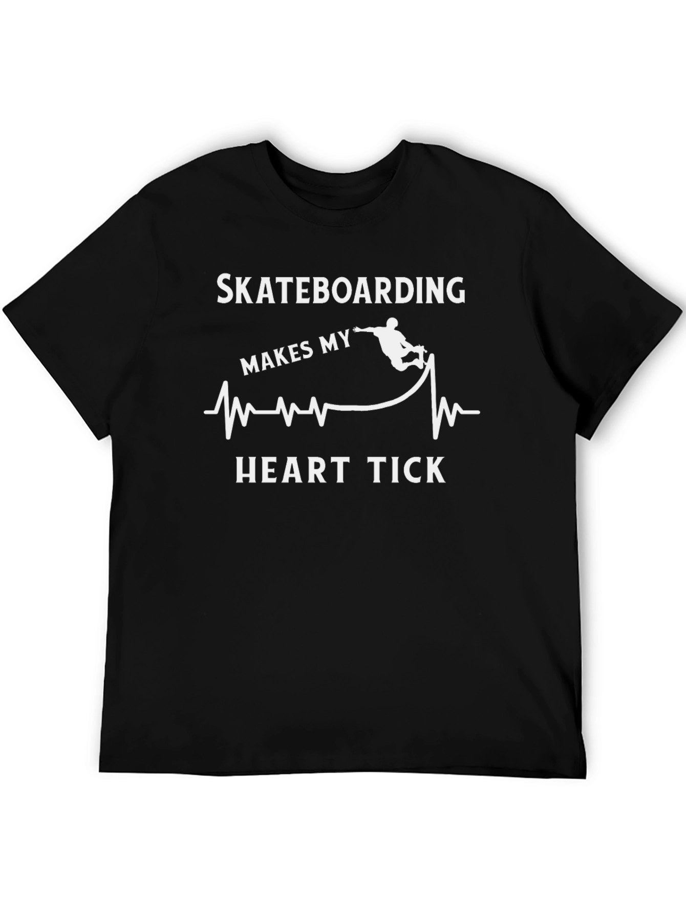 Skateboarding Heartbeat T-Shirt - Makes My Heart Tick