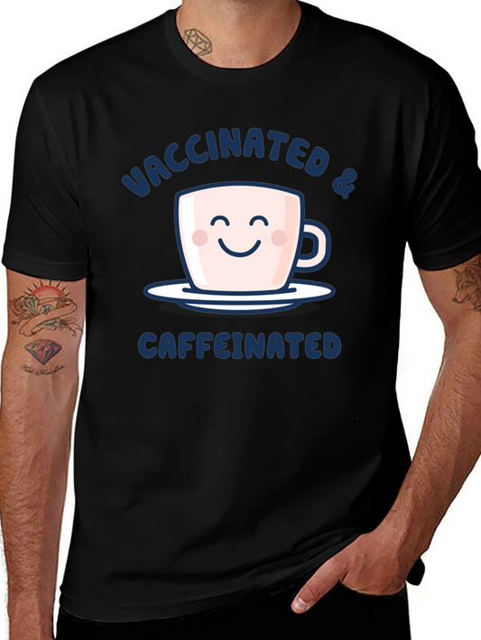 Vaccinated & Caffeinated Graphic Tee - Black