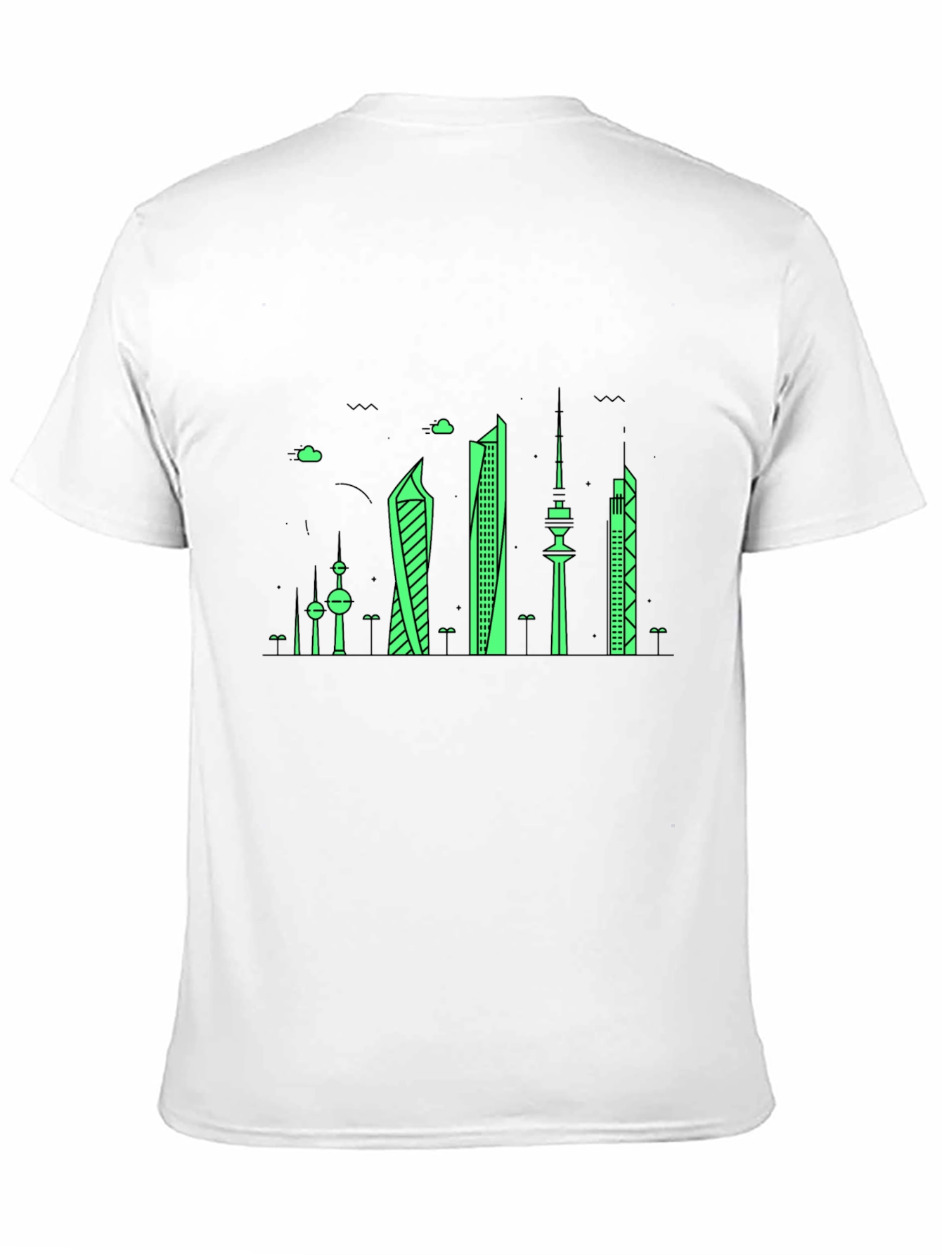 Kuwait City Skyline Graphic T-Shirt - Black