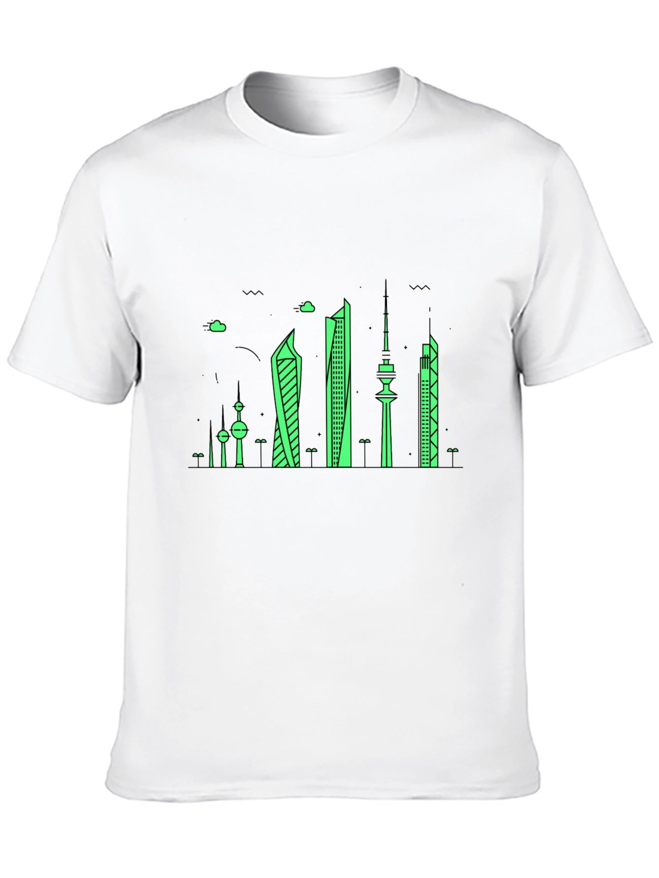 Kuwait City Skyline Graphic T-Shirt - Black