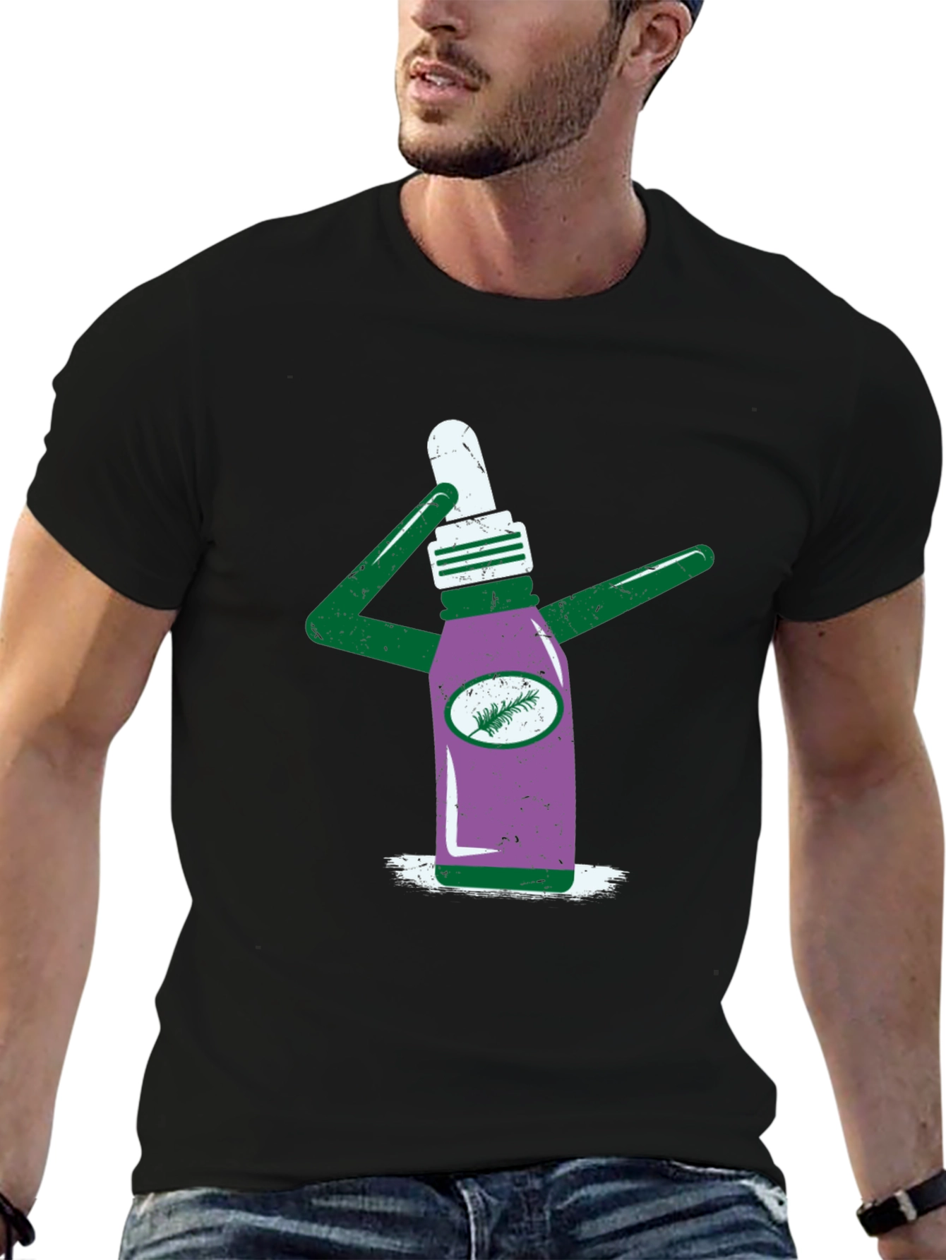 Novelty Graphic T-Shirt - Quirky Bottle Design