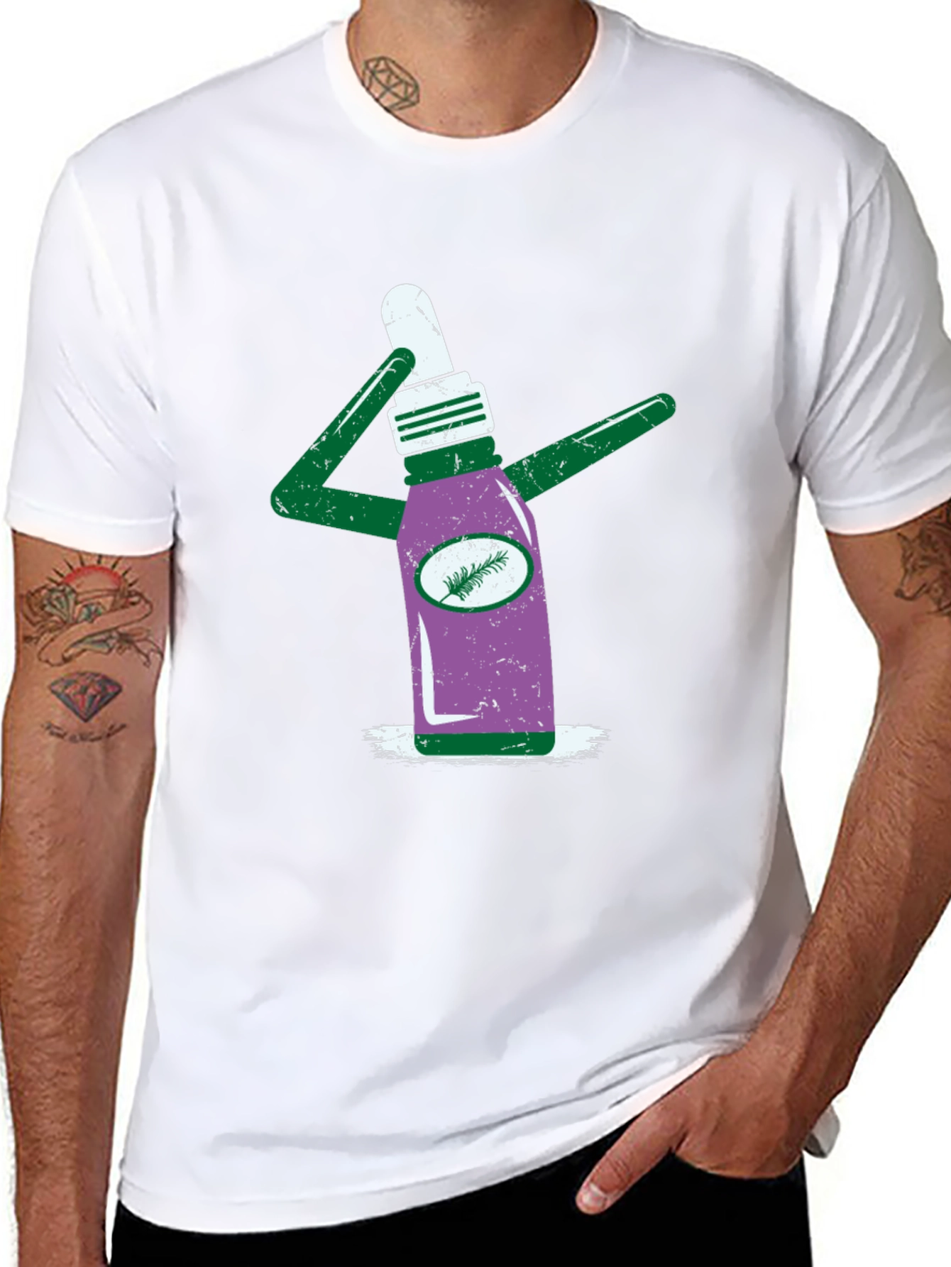 Novelty Graphic T-Shirt - Quirky Bottle Design