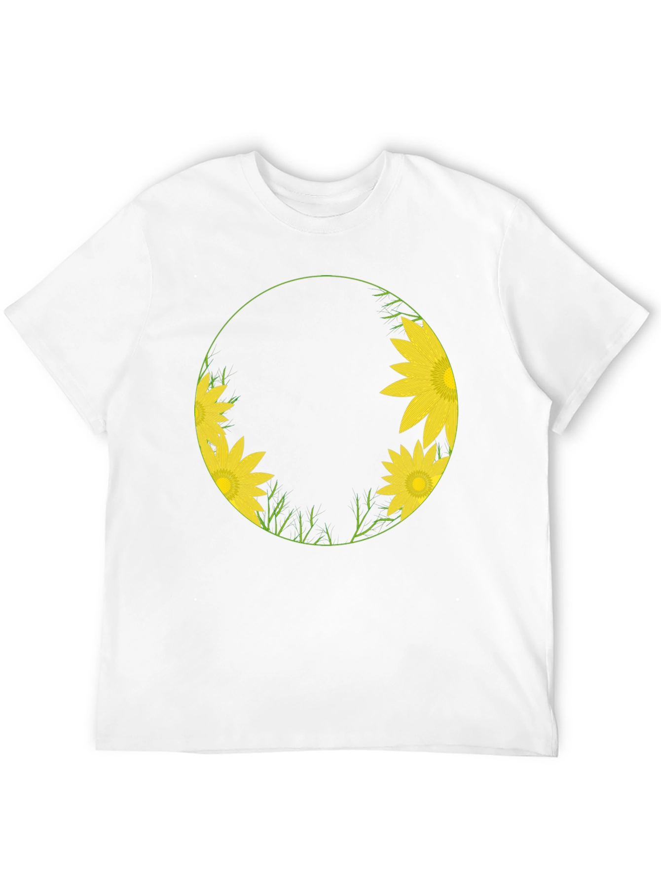 Sunflower Circle Graphic Tee - Stylish Black T-Shirt