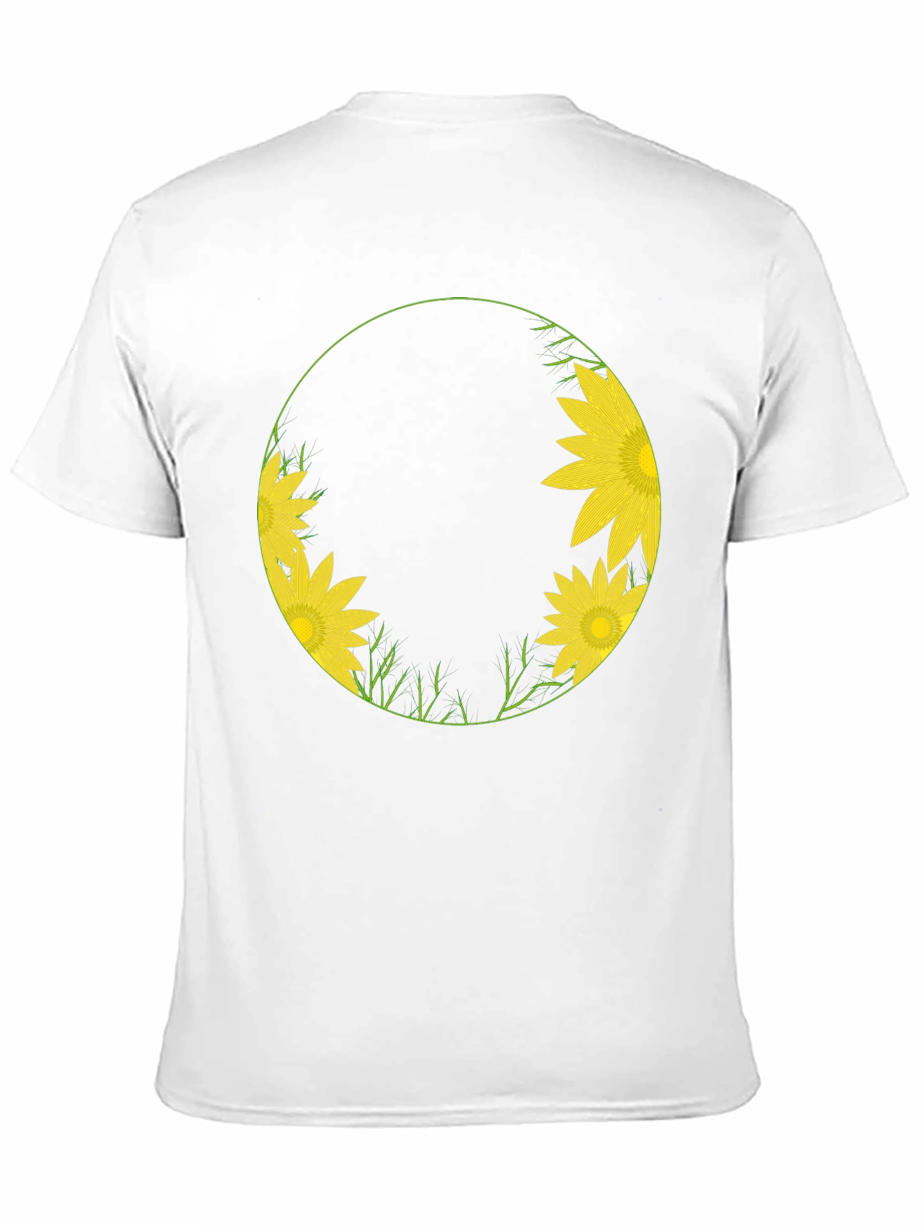 Sunflower Circle Graphic Tee - Stylish Black T-Shirt