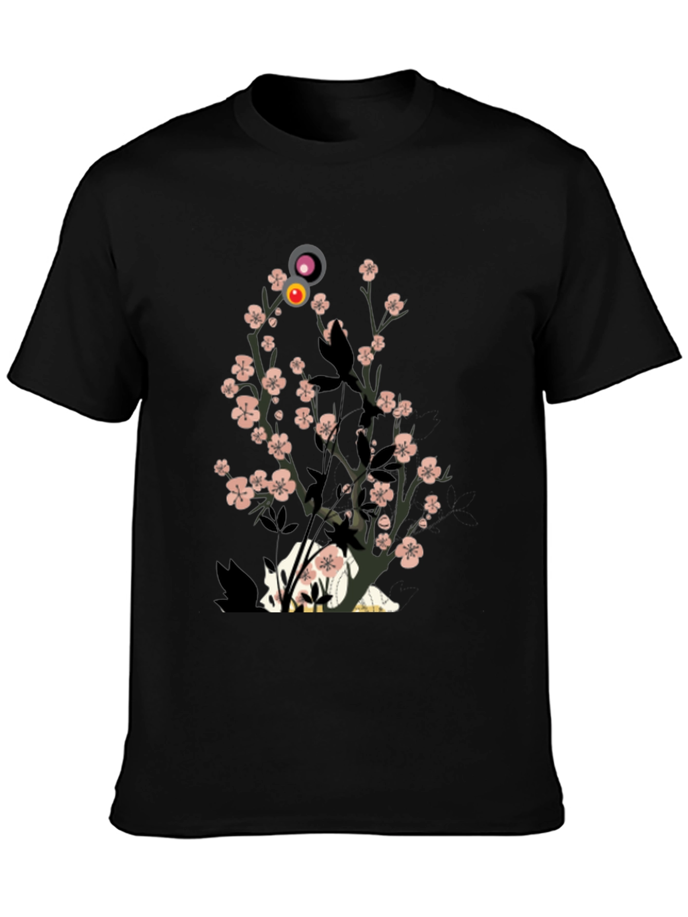 Sakura Cat Graphic Tee - Stylish Unisex T-Shirt