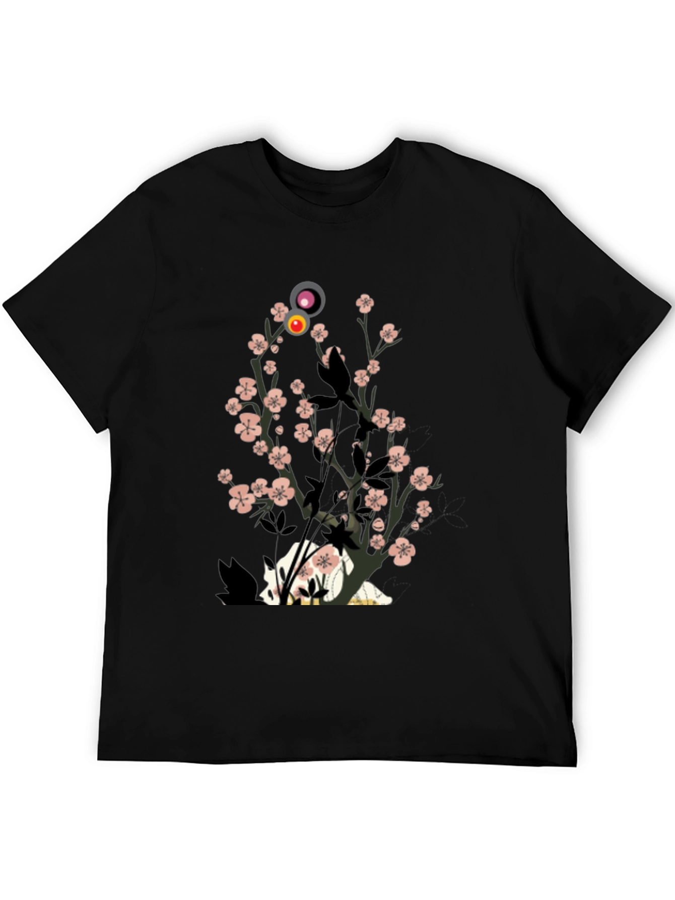 Sakura Cat Graphic Tee - Stylish Unisex T-Shirt