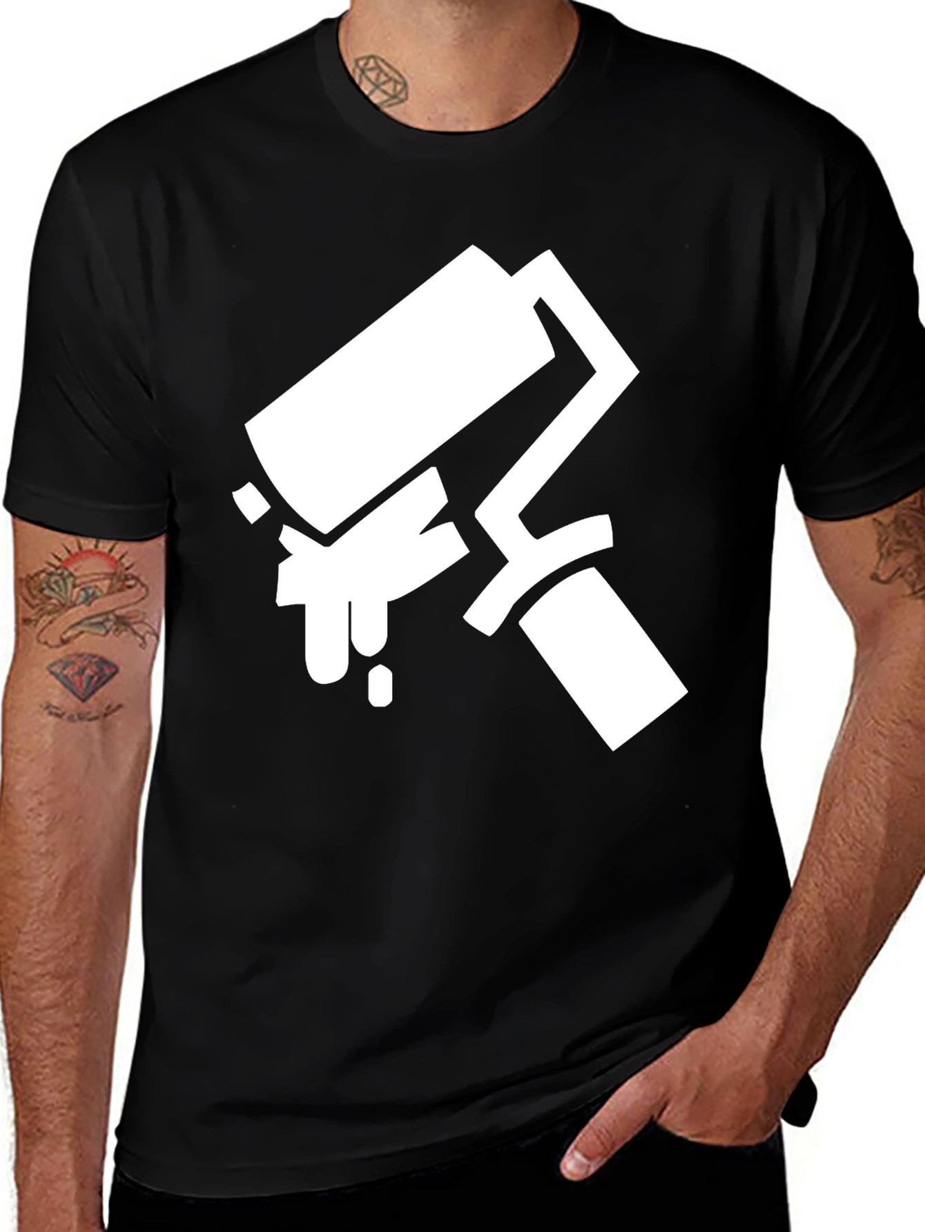 Paint Roller Graphic Tee - Stylish Painters Shirt