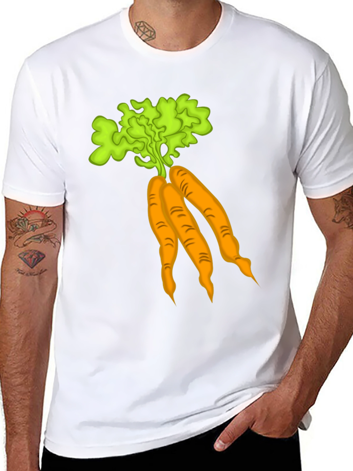 Carrot Graphic T-Shirt Black Cotton Tee