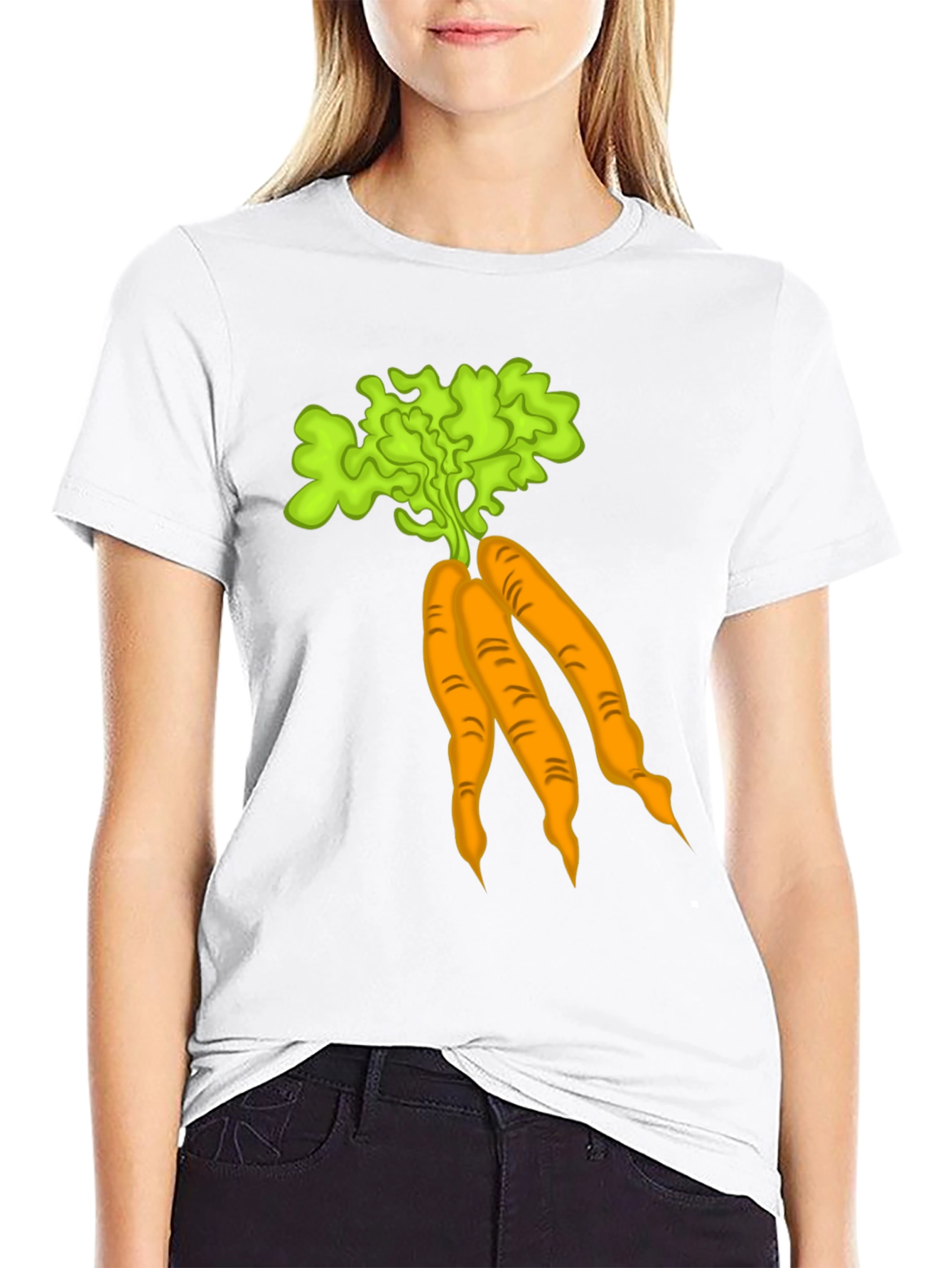 Carrot Graphic T-Shirt Black Cotton Tee