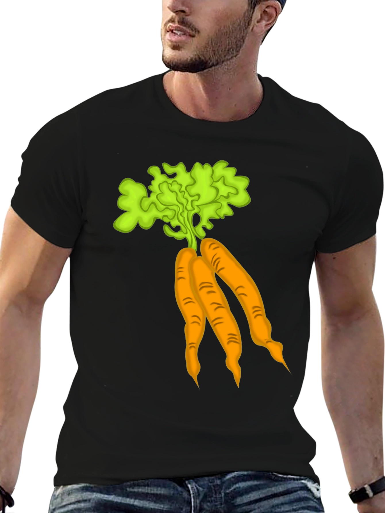 Carrot Graphic T-Shirt Black Cotton Tee