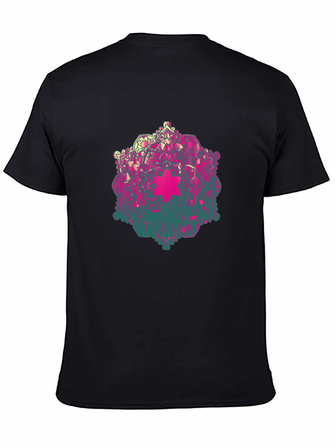 Geometric Mandala Graphic Tee - Mens Black T-Shirt