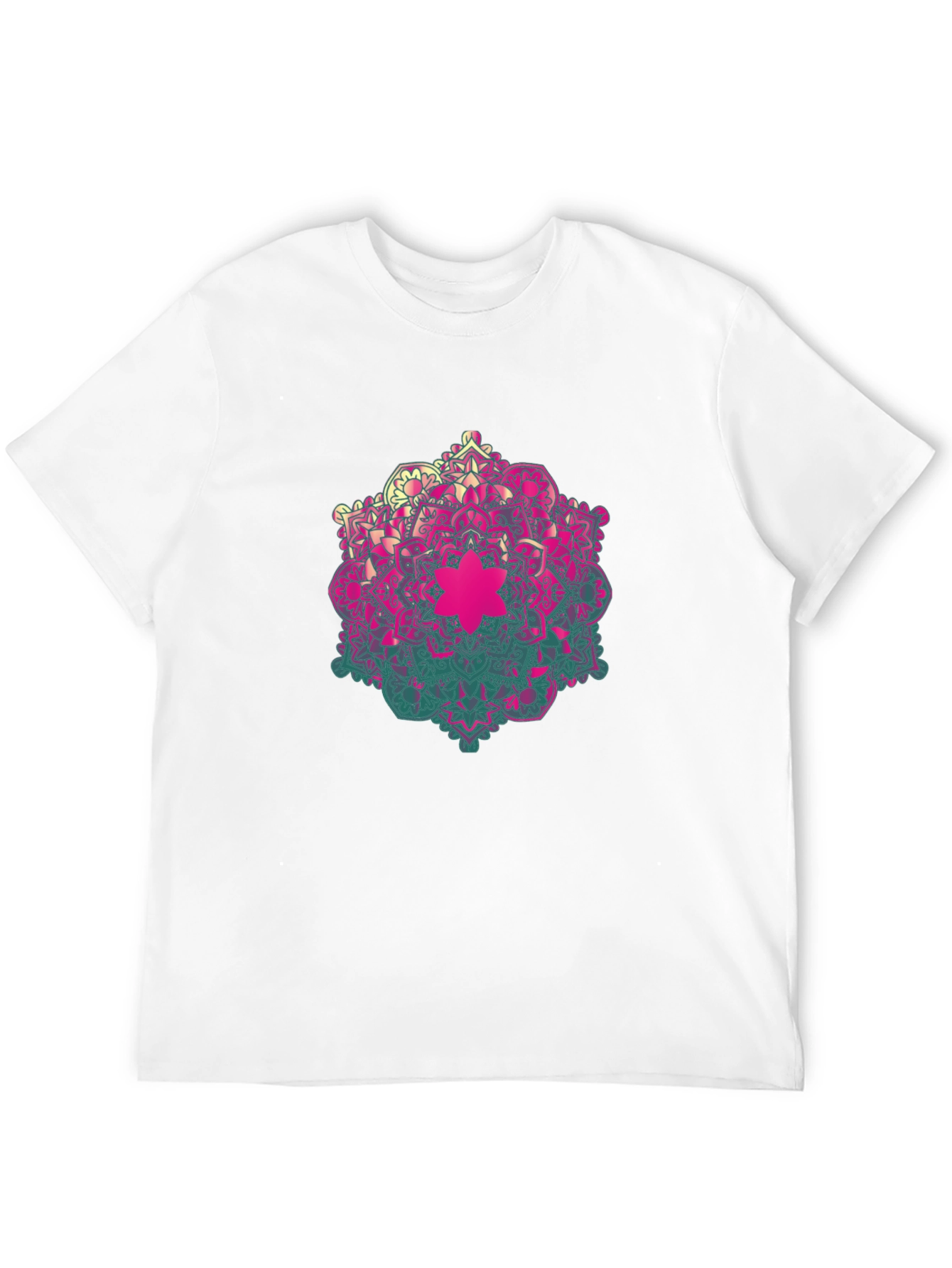 Geometric Mandala Graphic Tee - Mens Black T-Shirt
