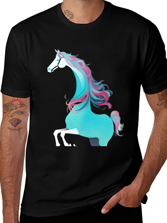 Unicorn Horse Graphic T-Shirt - Black