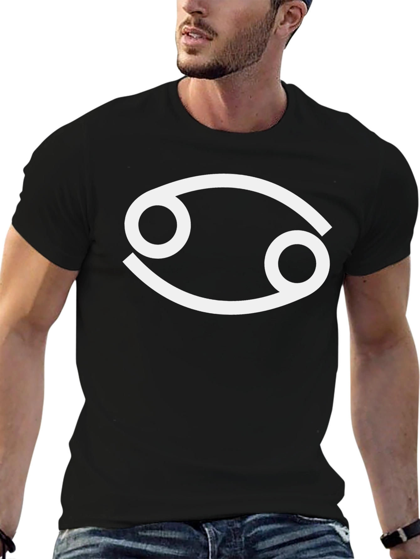 Cancer Zodiac Symbol T-Shirt - Black