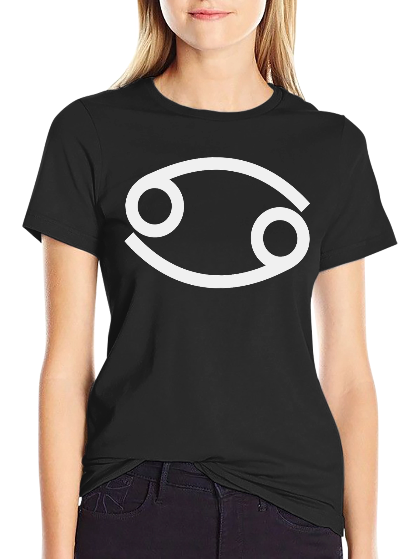Cancer Zodiac Symbol T-Shirt - Black