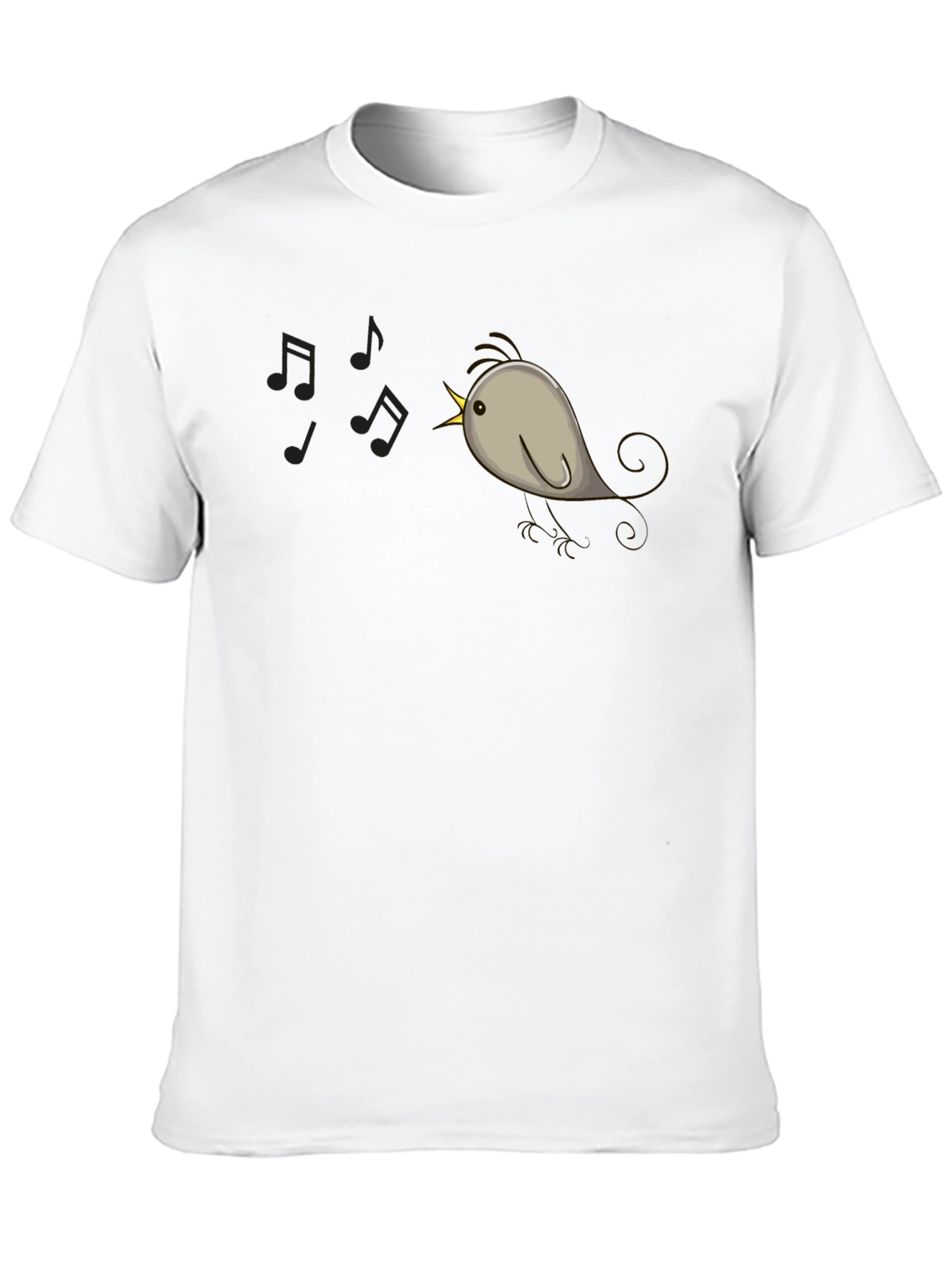 Singing Bird Graphic Tee - Black Cotton Comfort
