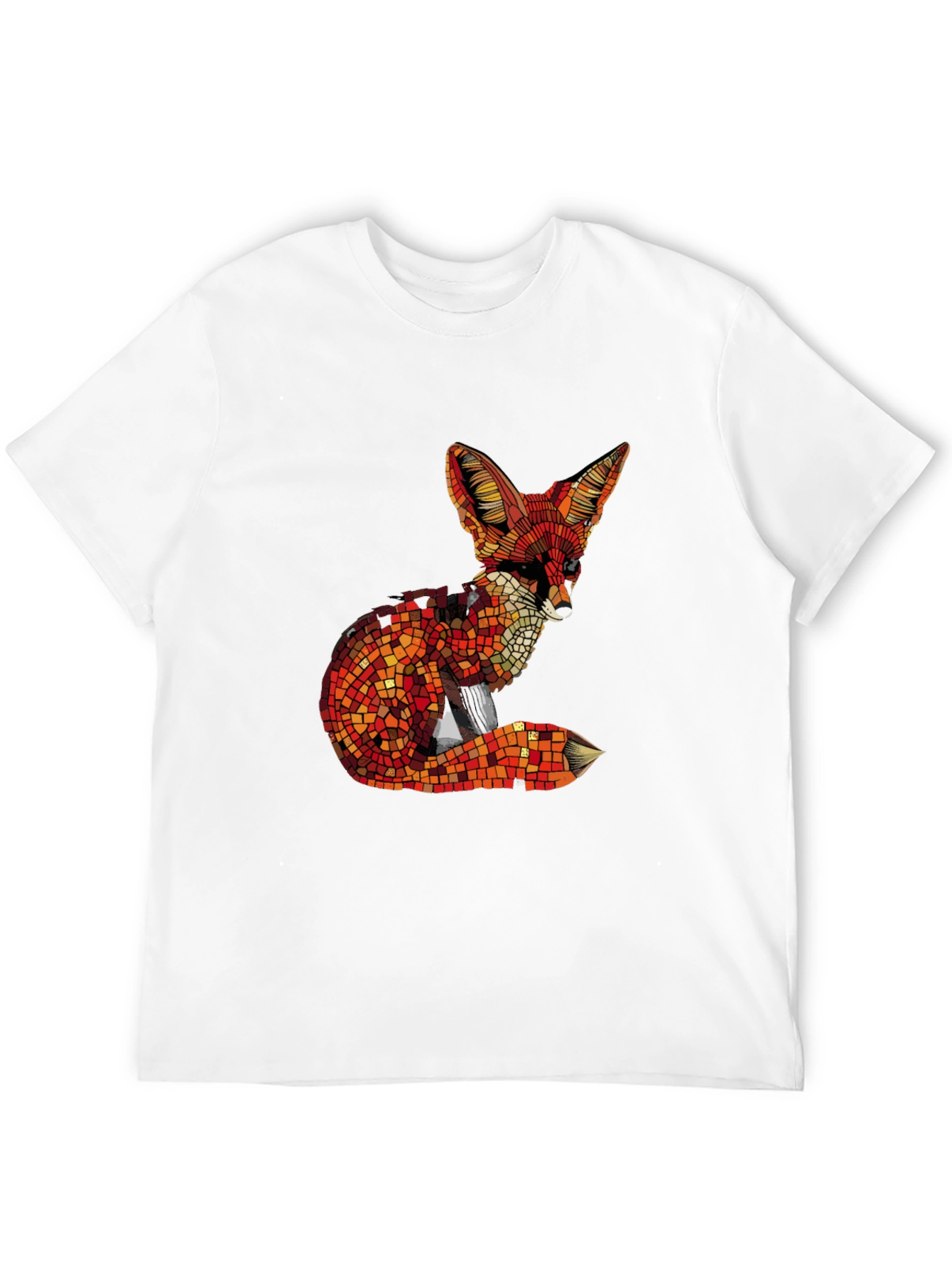 Geometric Fox Graphic Tee - Stylish Mens Black T-Shirt