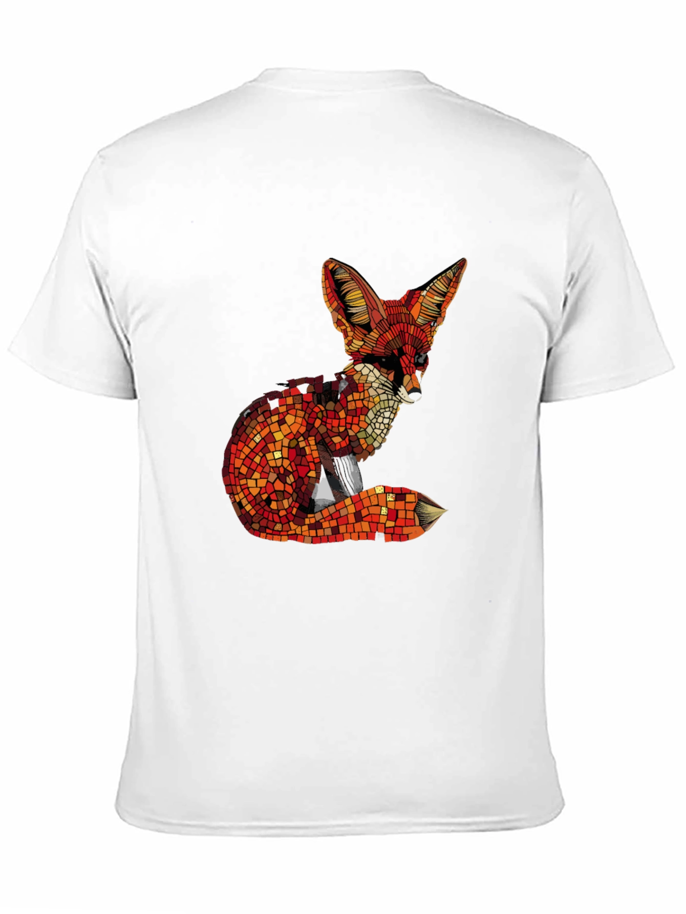 Geometric Fox Graphic Tee - Stylish Mens Black T-Shirt