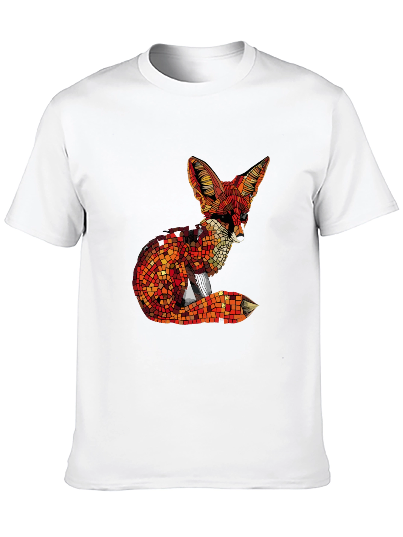 Geometric Fox Graphic Tee - Stylish Mens Black T-Shirt