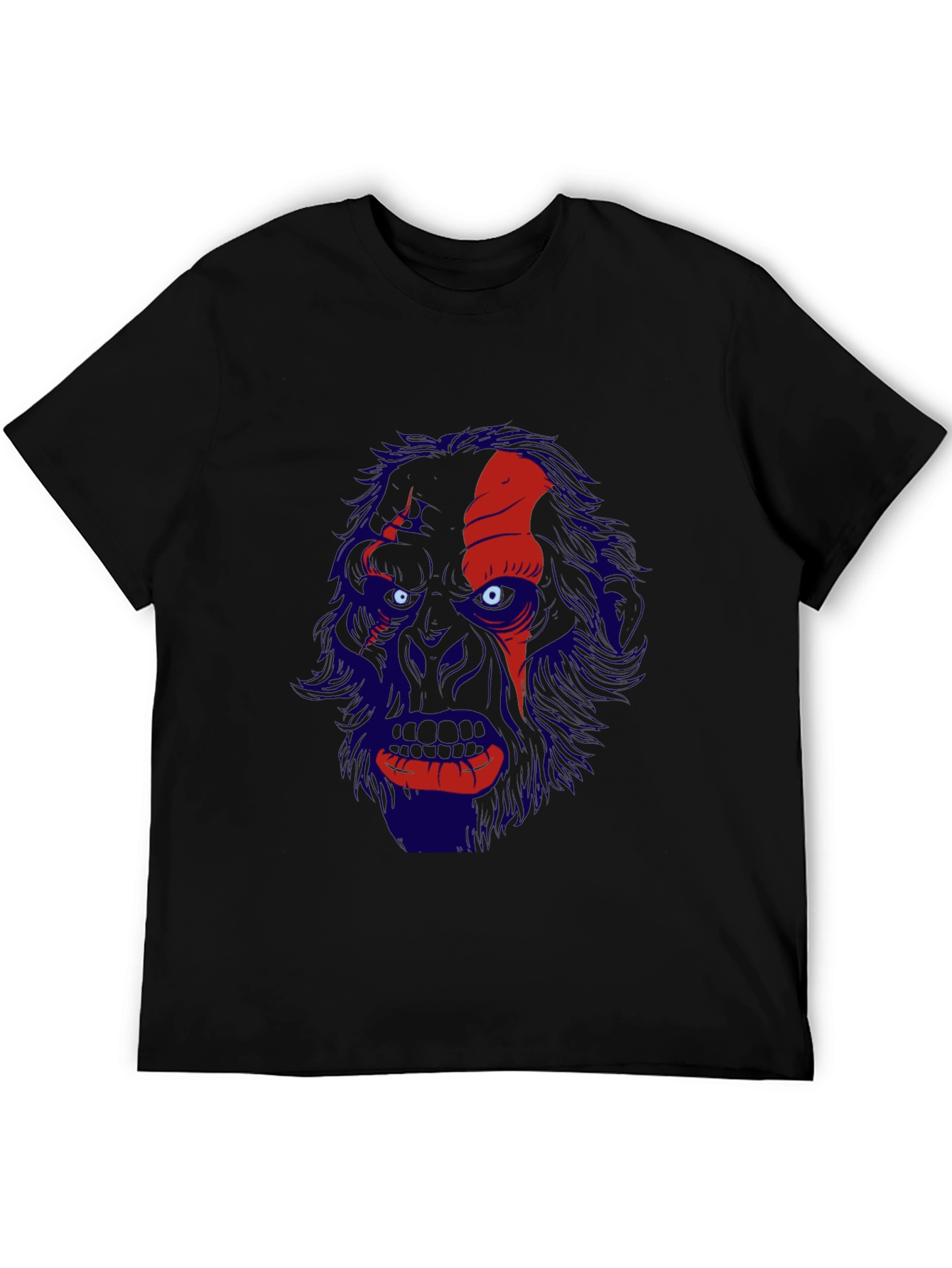 Mens Black T-Shirt with Graphic Print