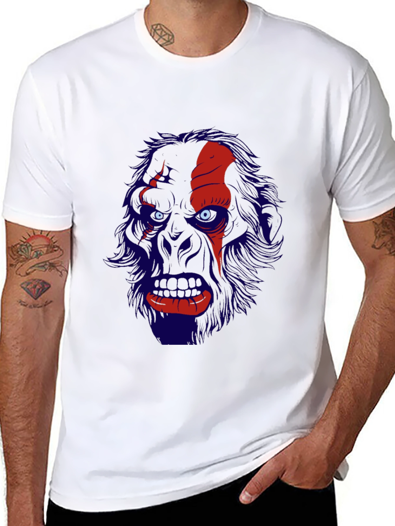 Mens Black T-Shirt with Graphic Print