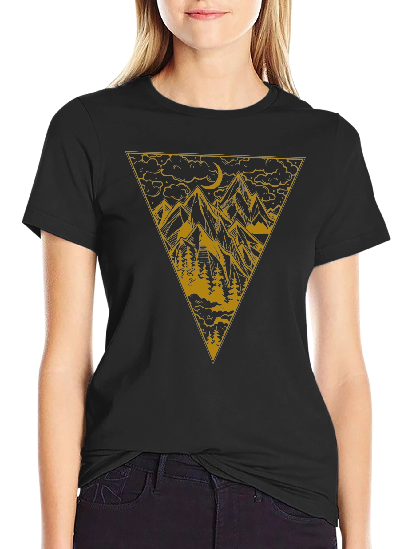 Mountain Peak Graphic T-Shirt - Black