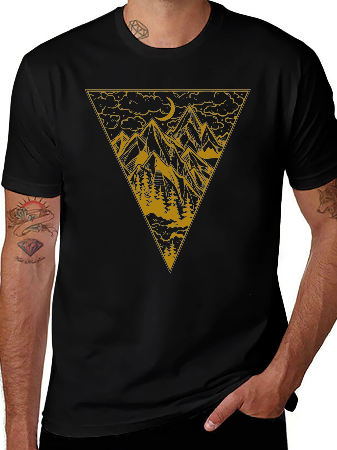 Mountain Peak Graphic T-Shirt - Black