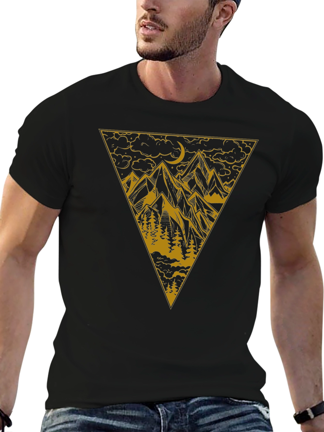 Mountain Peak Graphic T-Shirt - Black