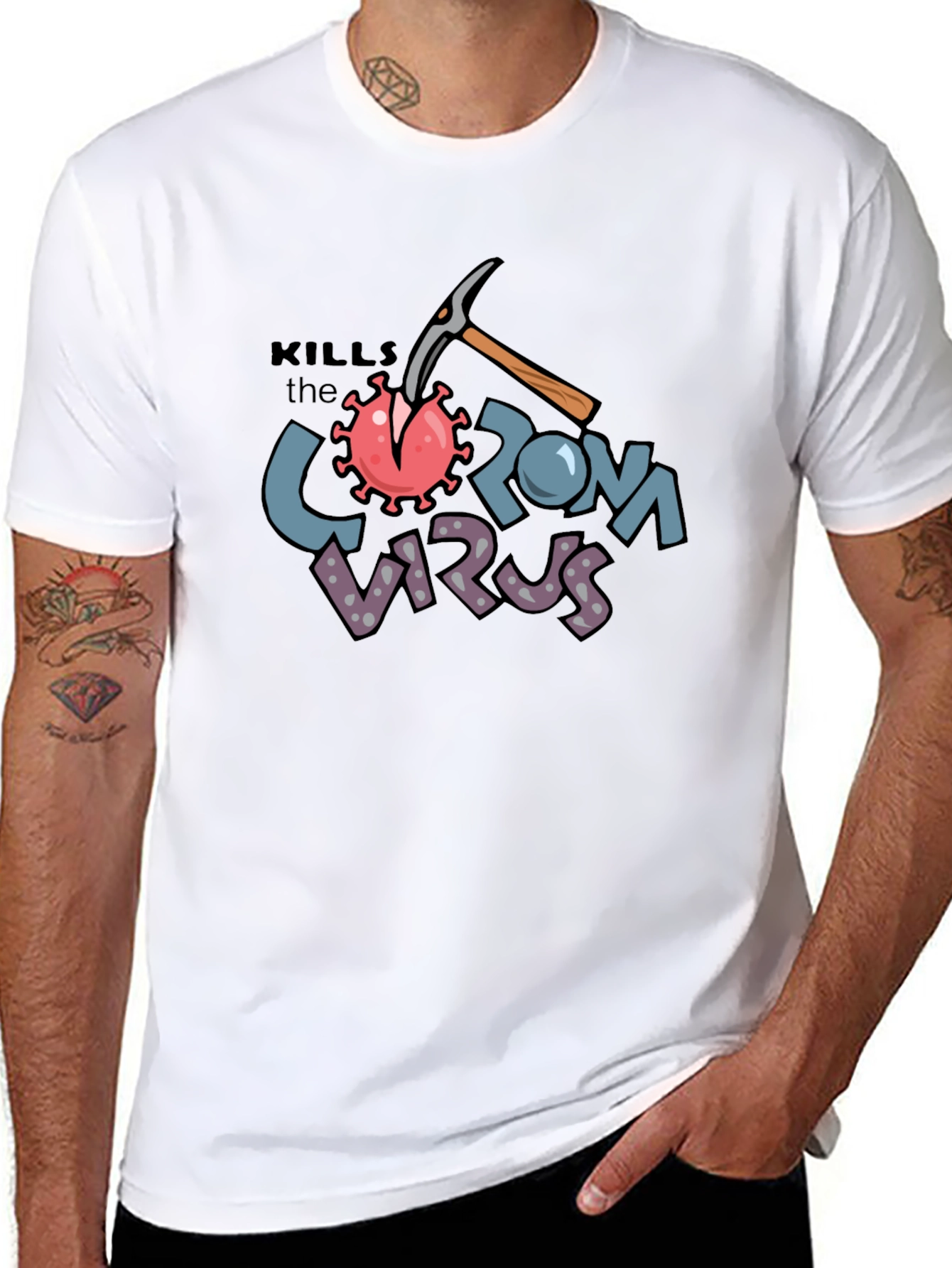 Kills the Corona Virus Black T-Shirt
