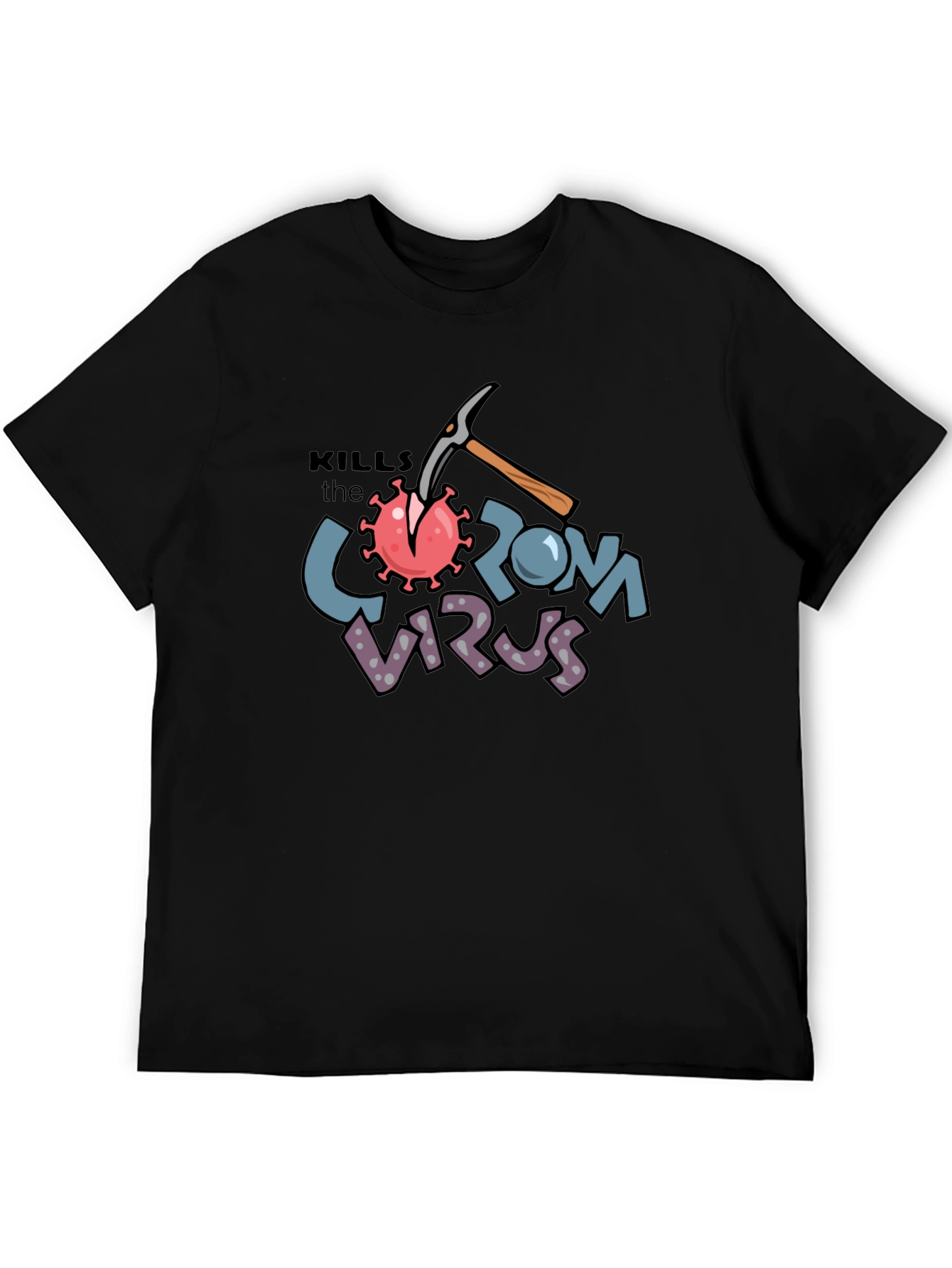 Kills the Corona Virus Black T-Shirt