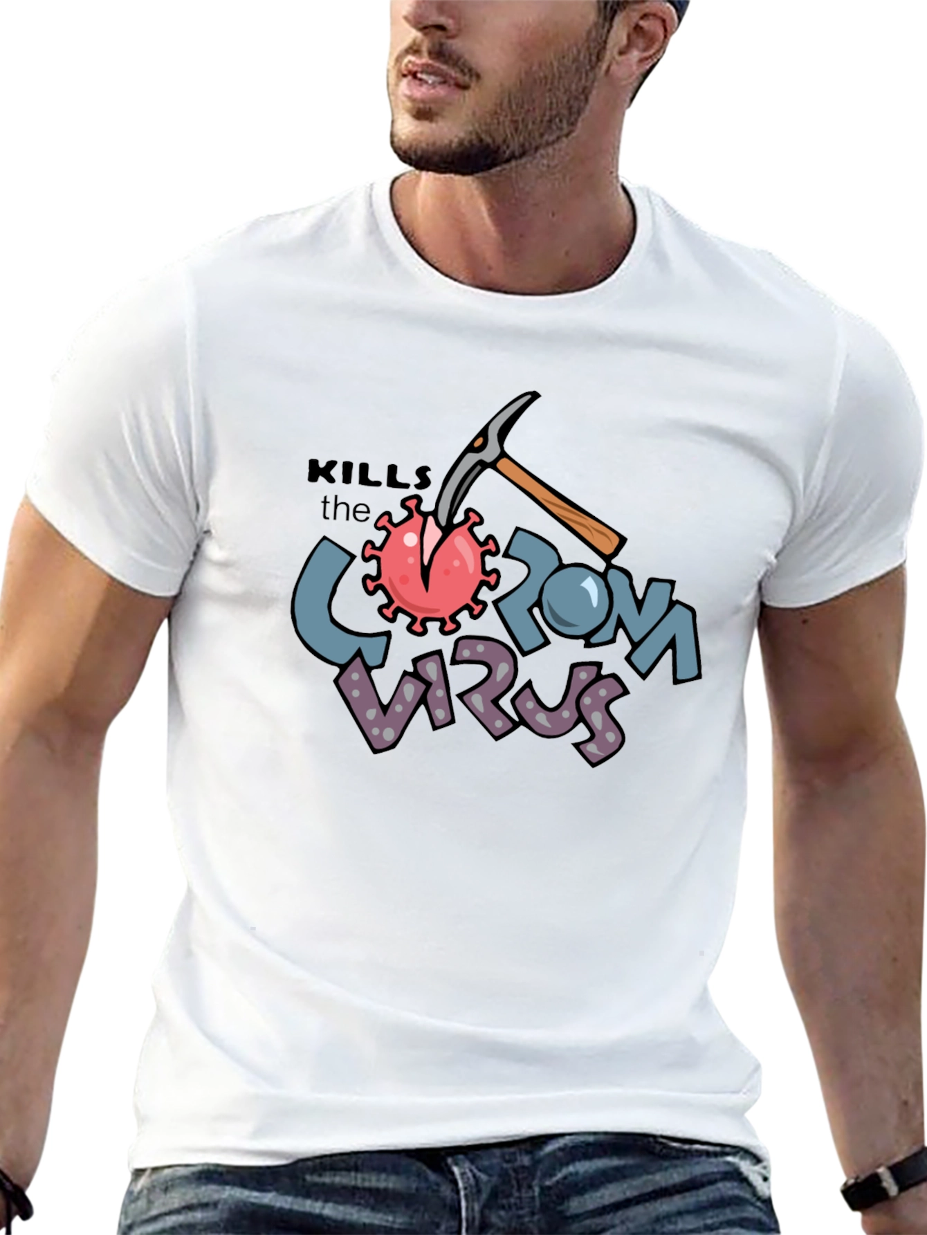 Kills the Corona Virus Black T-Shirt