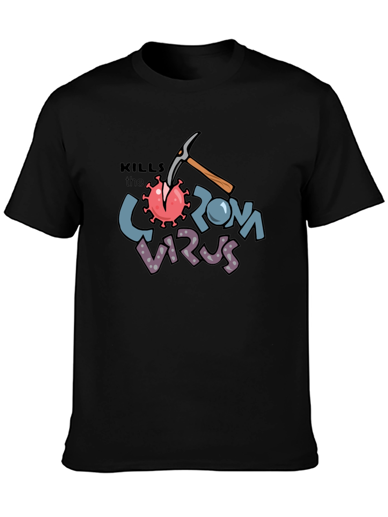 Kills the Corona Virus Black T-Shirt