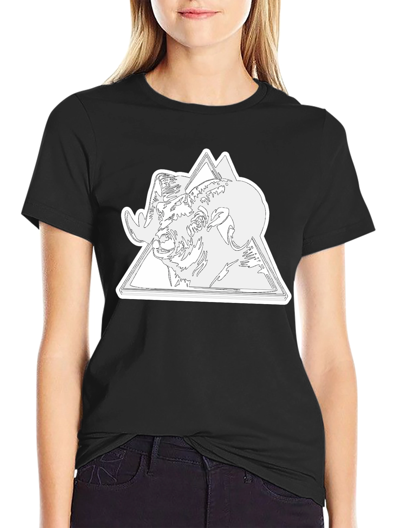 Ram & Mountain Graphic Tee - Black Cotton