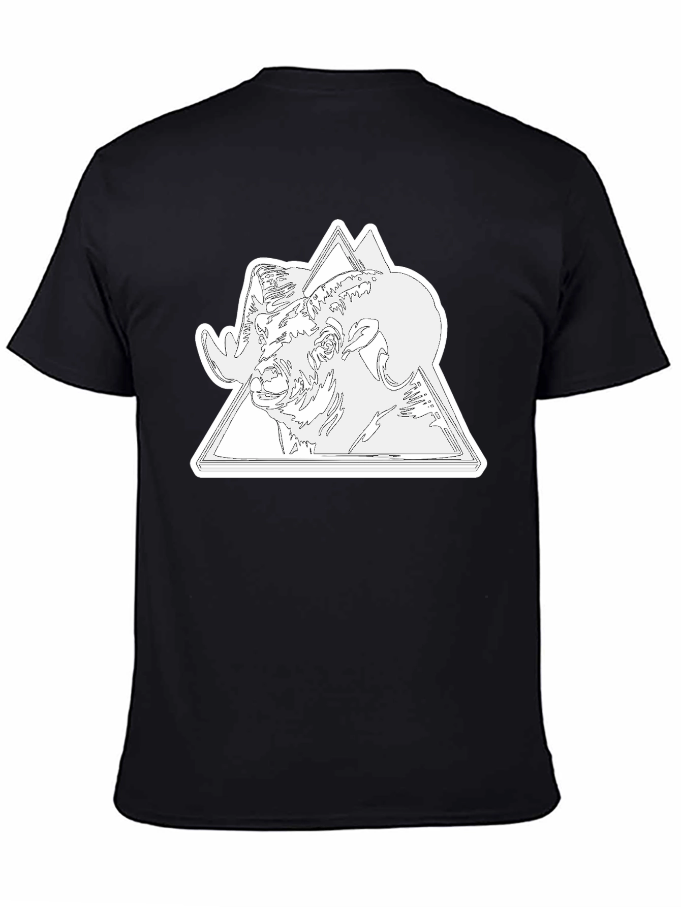 Ram & Mountain Graphic Tee - Black Cotton