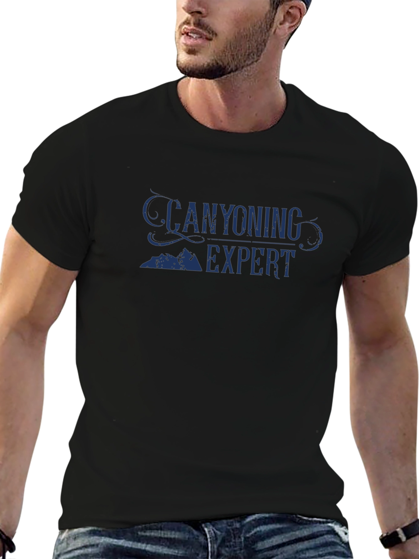 Canyoning Expert Graphic Tee - Black Casual T-Shirt