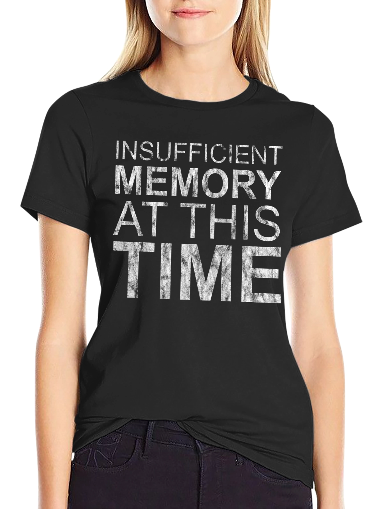 Insufficient Memory Funny Black T-Shirt